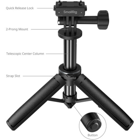 SmallRig 6151 - mini statyw i selfie stick (2w1) do kamer sportowych z adapterem mocowania do Insta360 X5 / Ace Pro / Ace Pro 2